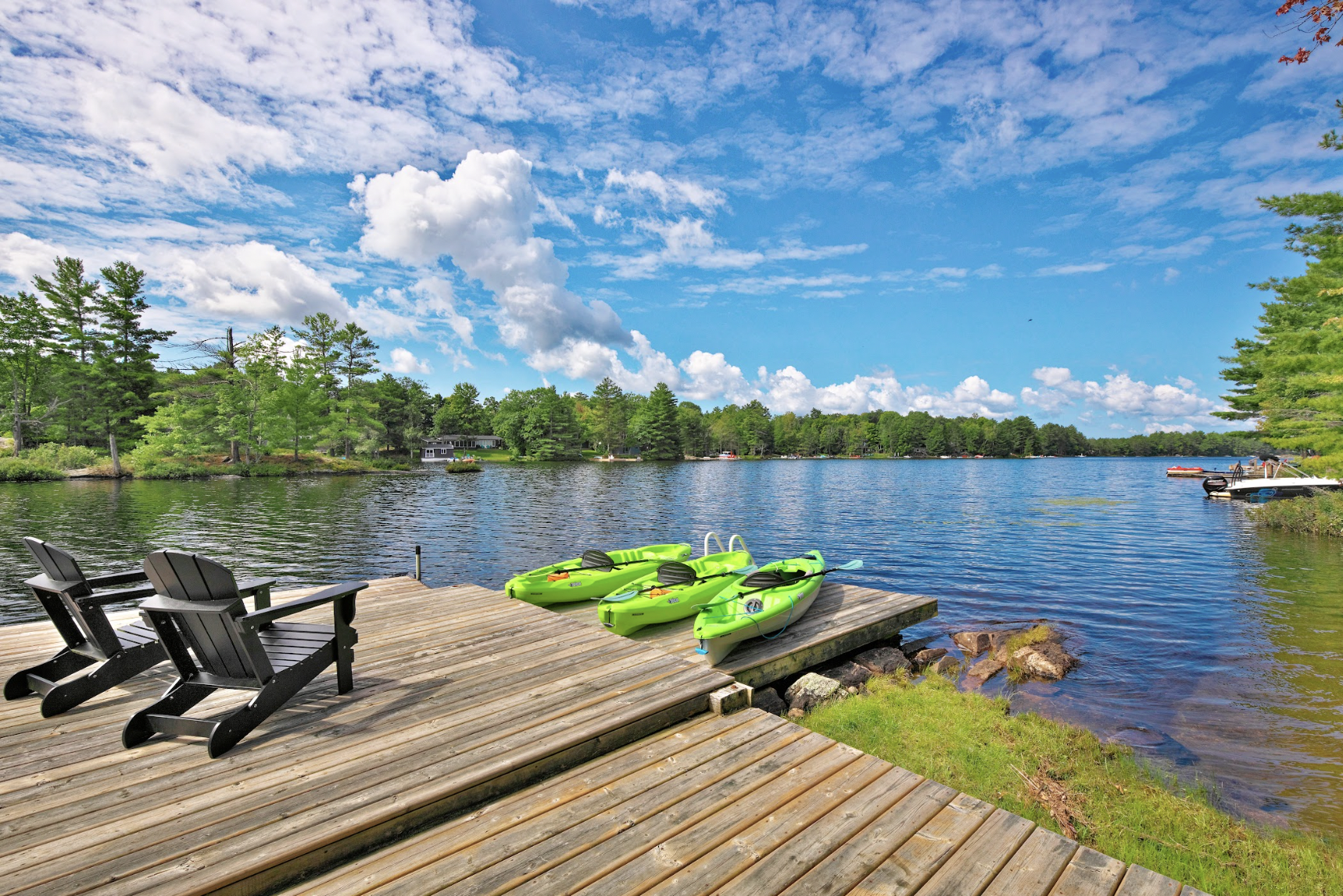 Private dock on the lake